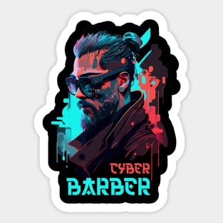 Cyber Barber Sticker